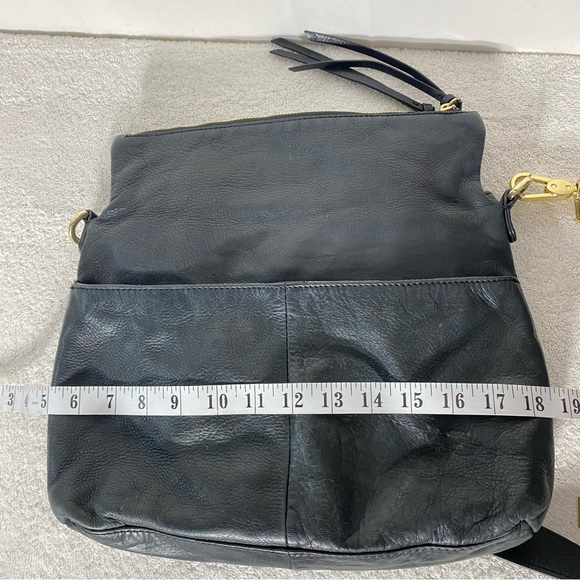 Margot Black Leather Crossbody Bag Purse Shoulder Bag - Picture 5 of 16